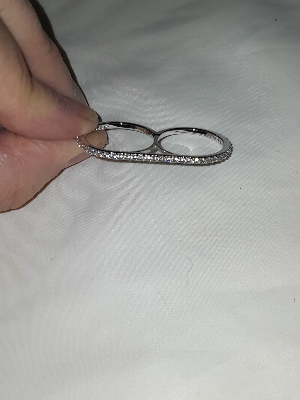 Swarovski Double-Band Crystal Ring in Silver